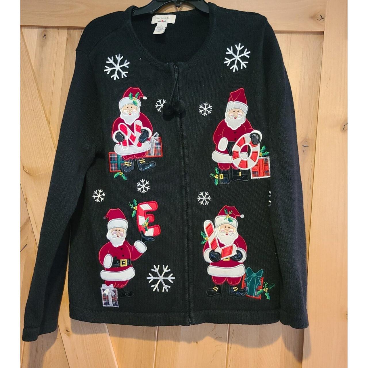 Bechamel Women Sz L Black Christmas Sweater Presents... - Depop