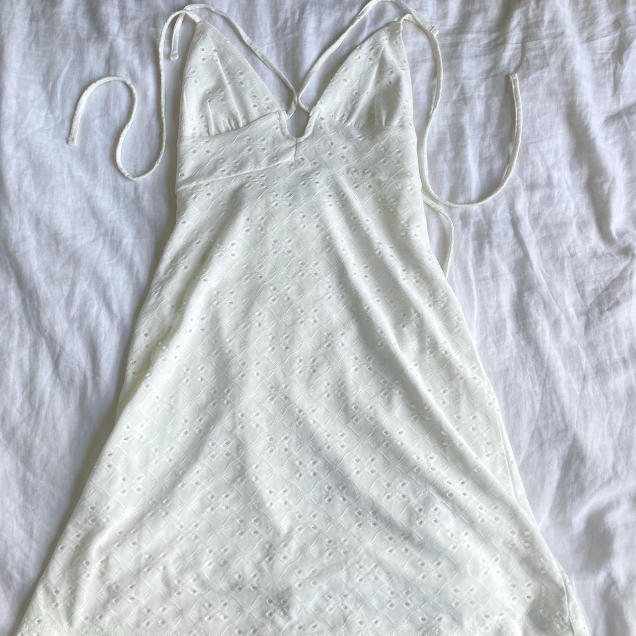 H&M white floral babydoll summer dress Size xxs... - Depop