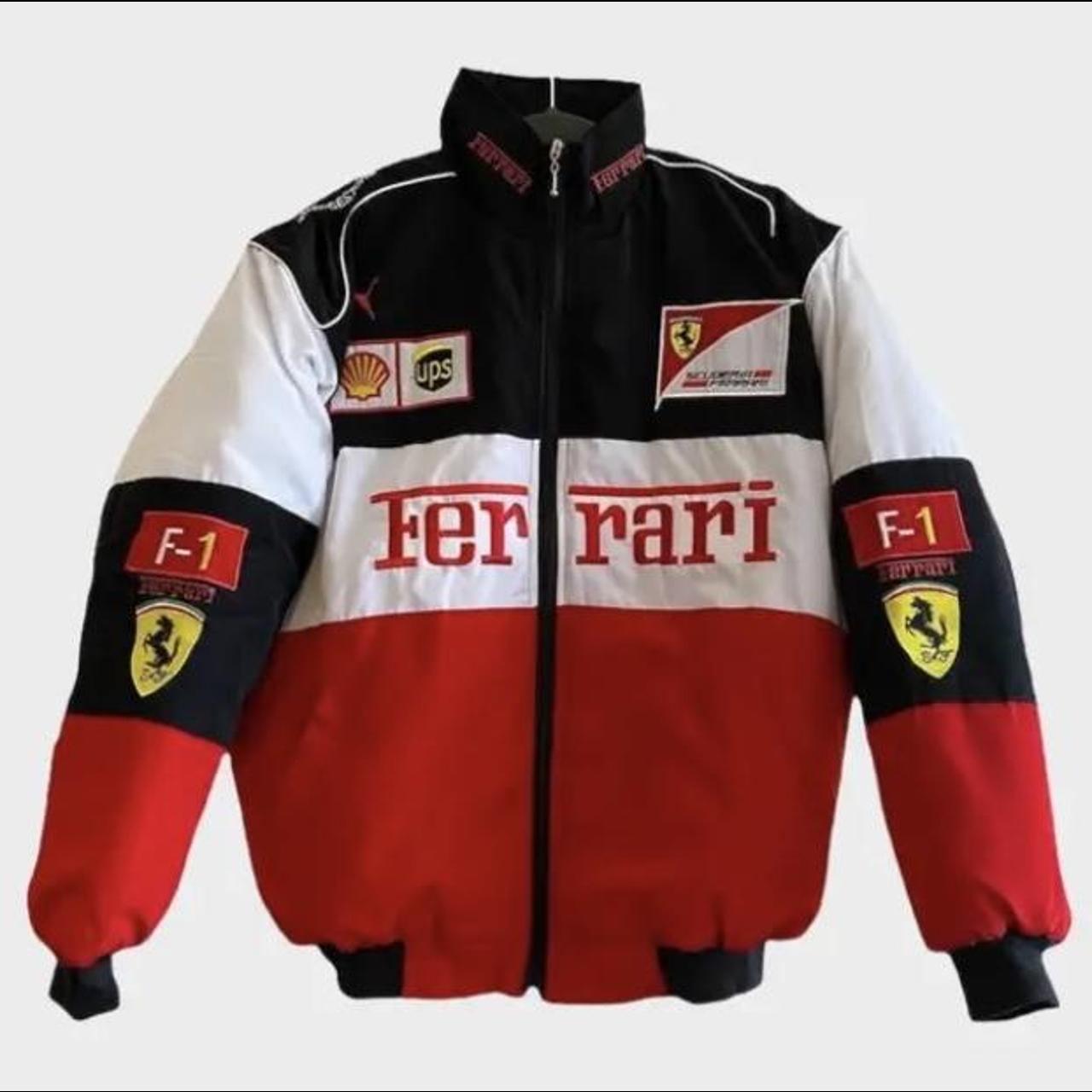 Red ferrari racer Jacket, F1 Y2K Size - Large... - Depop