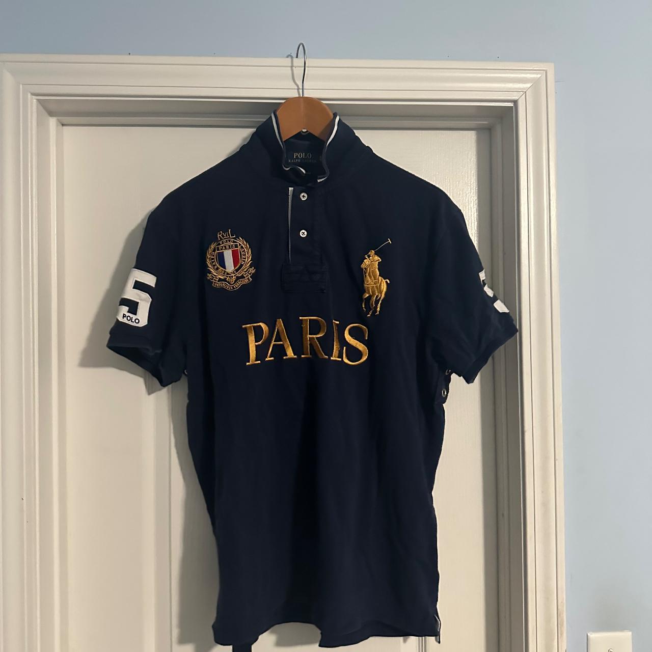 Polo Ralph Lauren Mesh City Shirt Paris Navy - Depop