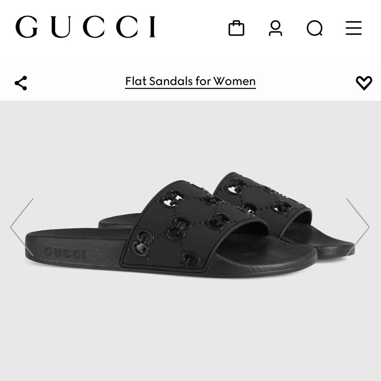 Gucci rubber gg discount slides