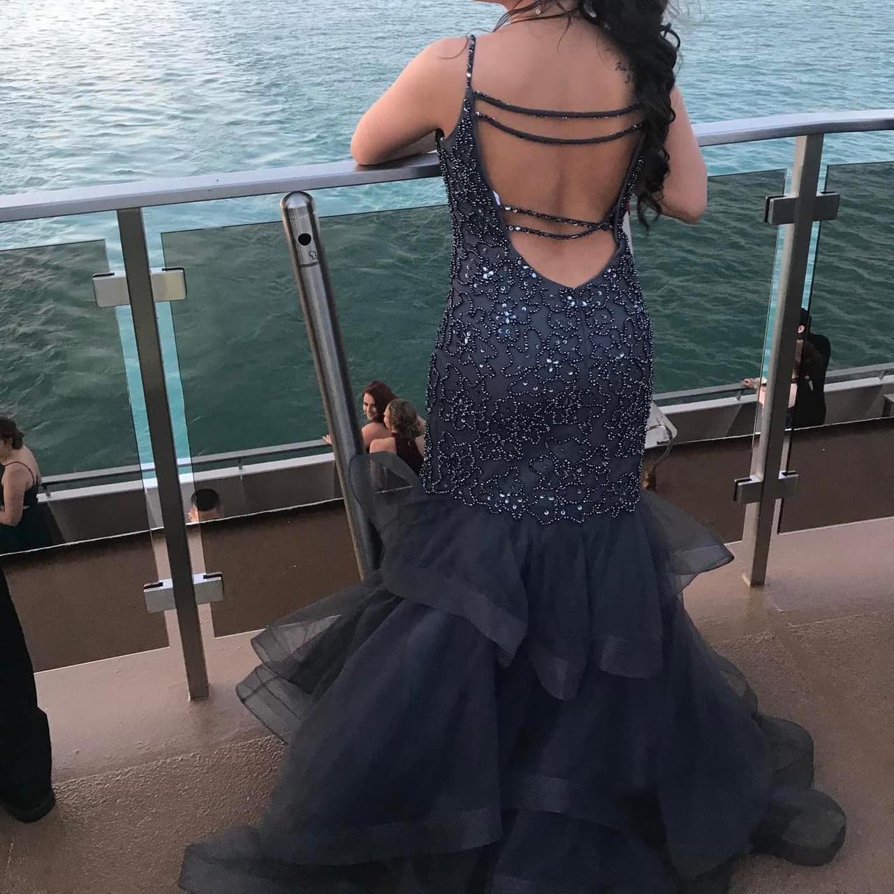 Jovani prom dress Gunmetal grey Bought size 8... Depop