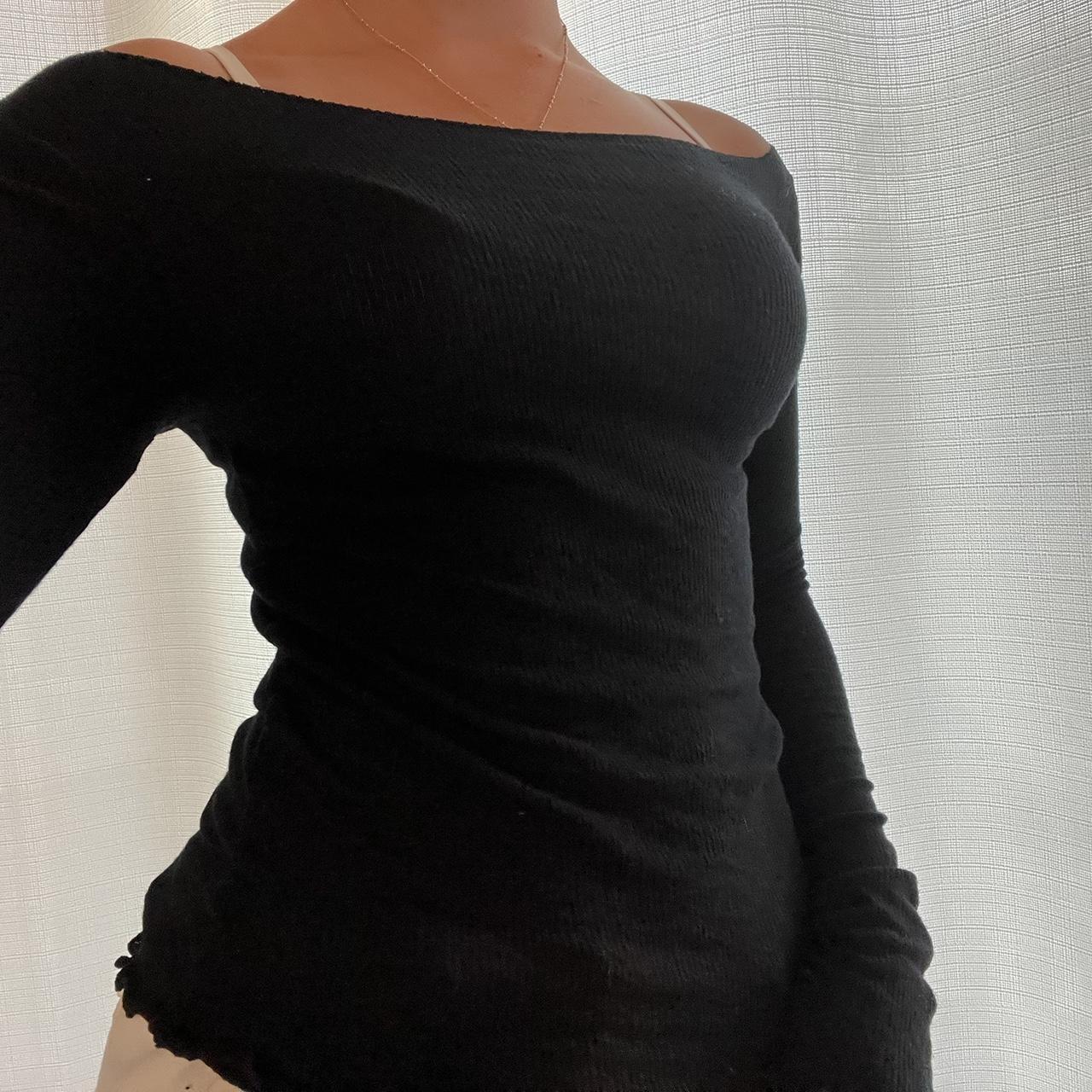 black off the shoulder top i love how flattering... - Depop