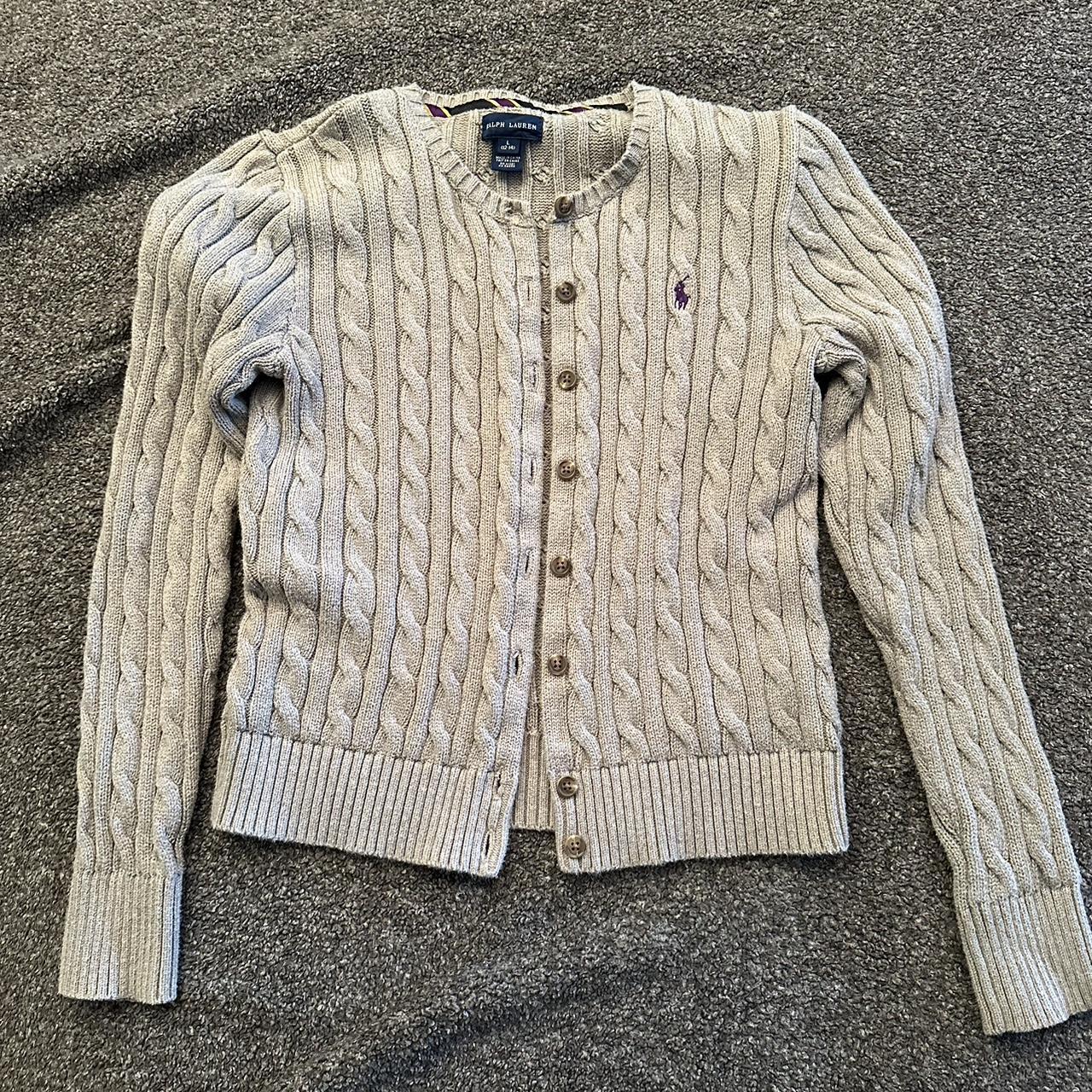 Polo Ralph Lauren girl’s cable knit cotton sweater.... - Depop
