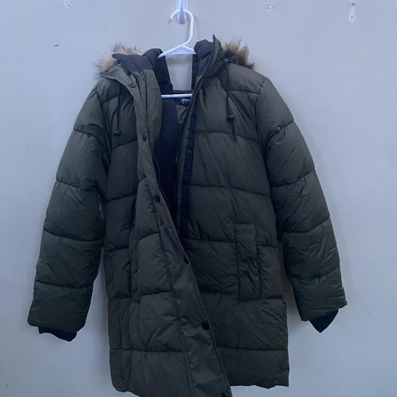 forever 21 green puffer jacket