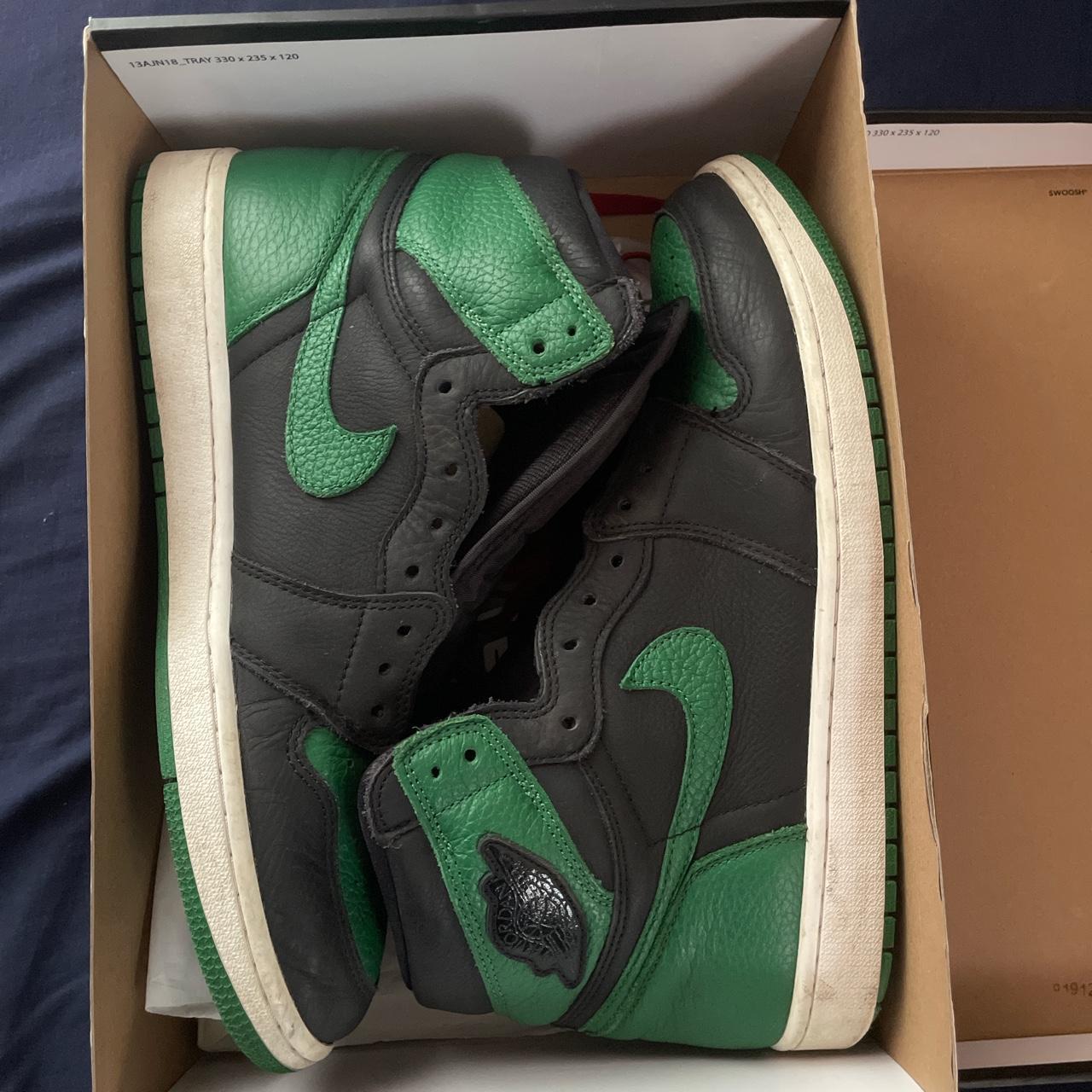 pine green with red laces