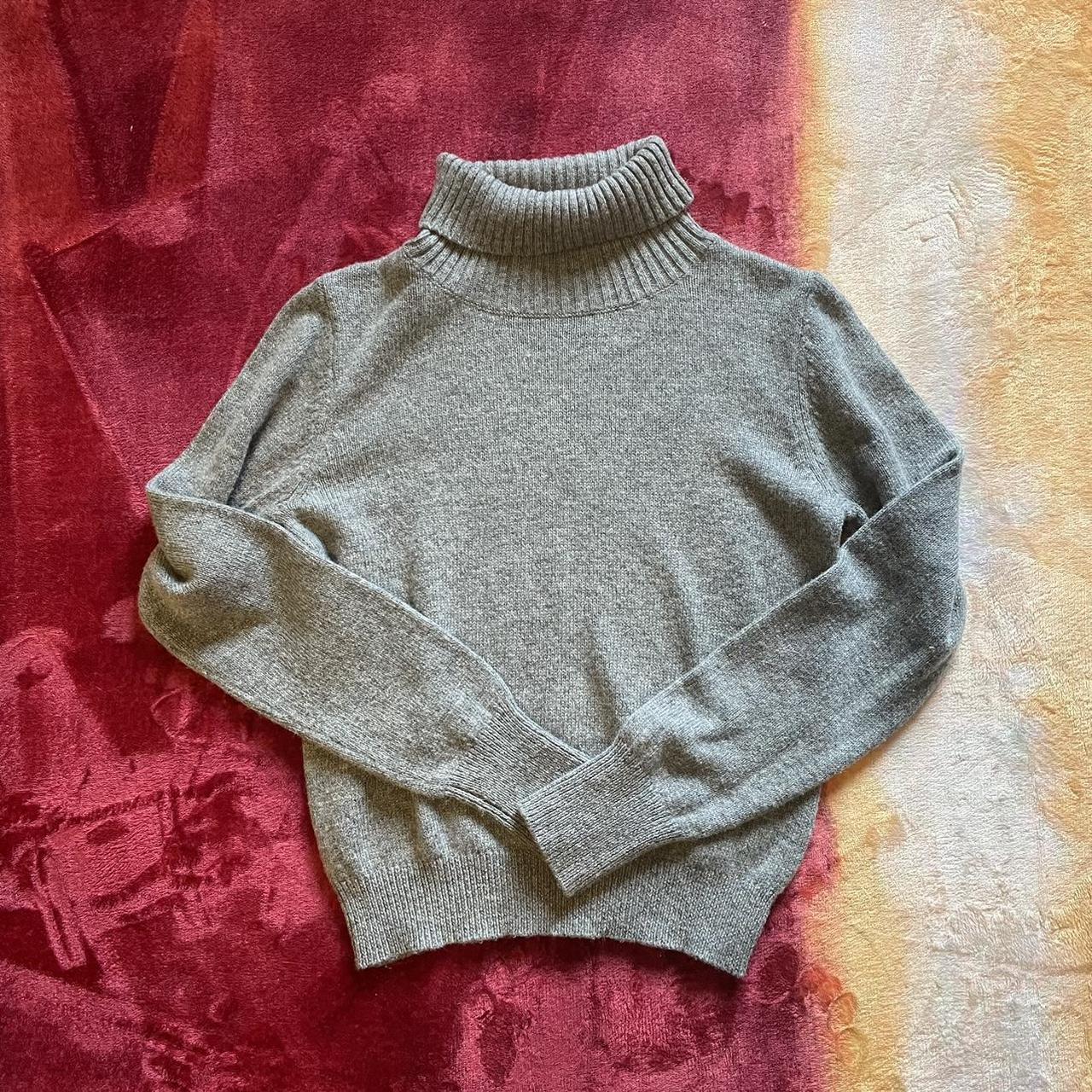 small gray cropped turtleneck from brandy melville,... - Depop