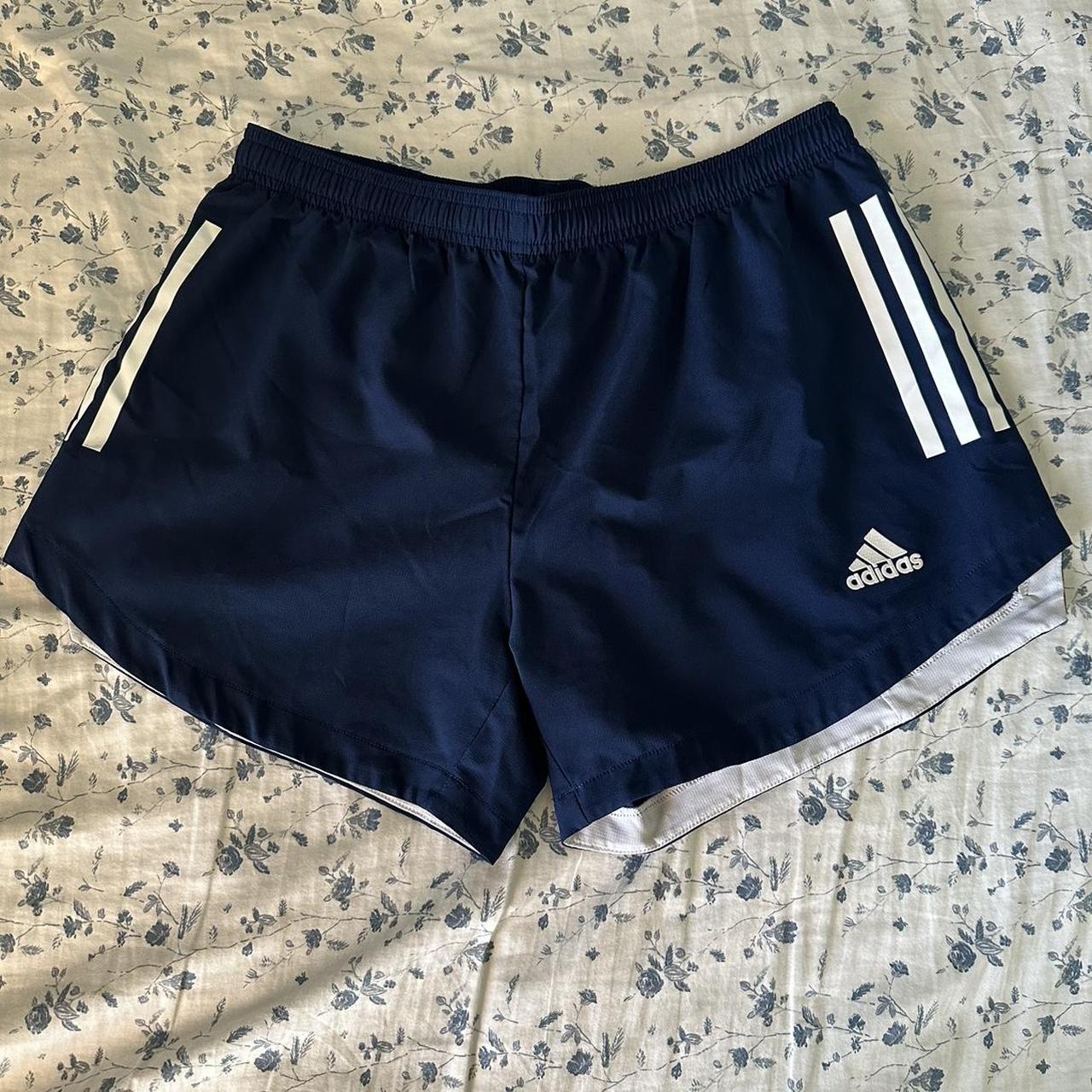 Adidas Gym Shorts Size: Medium Color: Navy... - Depop