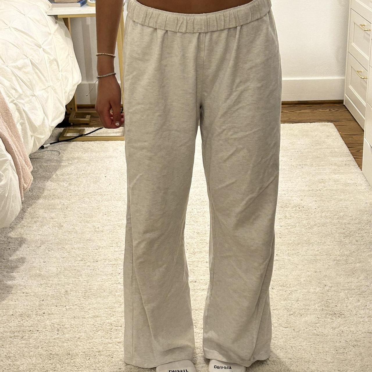 Brandy Melville light grey wide leg... Depop