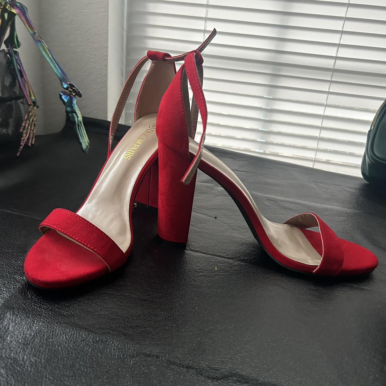 ️💋Cute chunky red heels💋 ️ Open to offers Only worn... - Depop