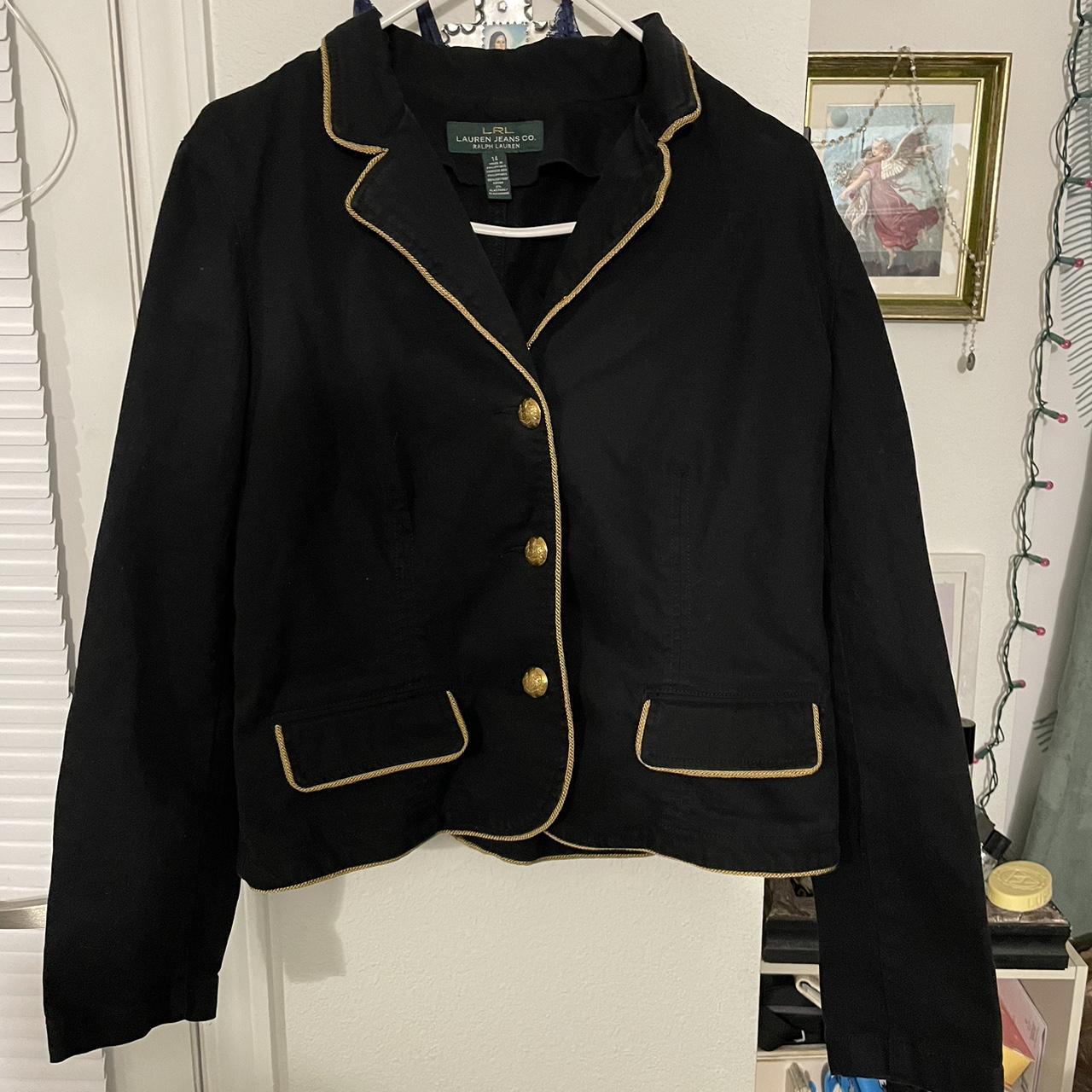 Ralph Lauren Blazer in Black/Gold - Depop