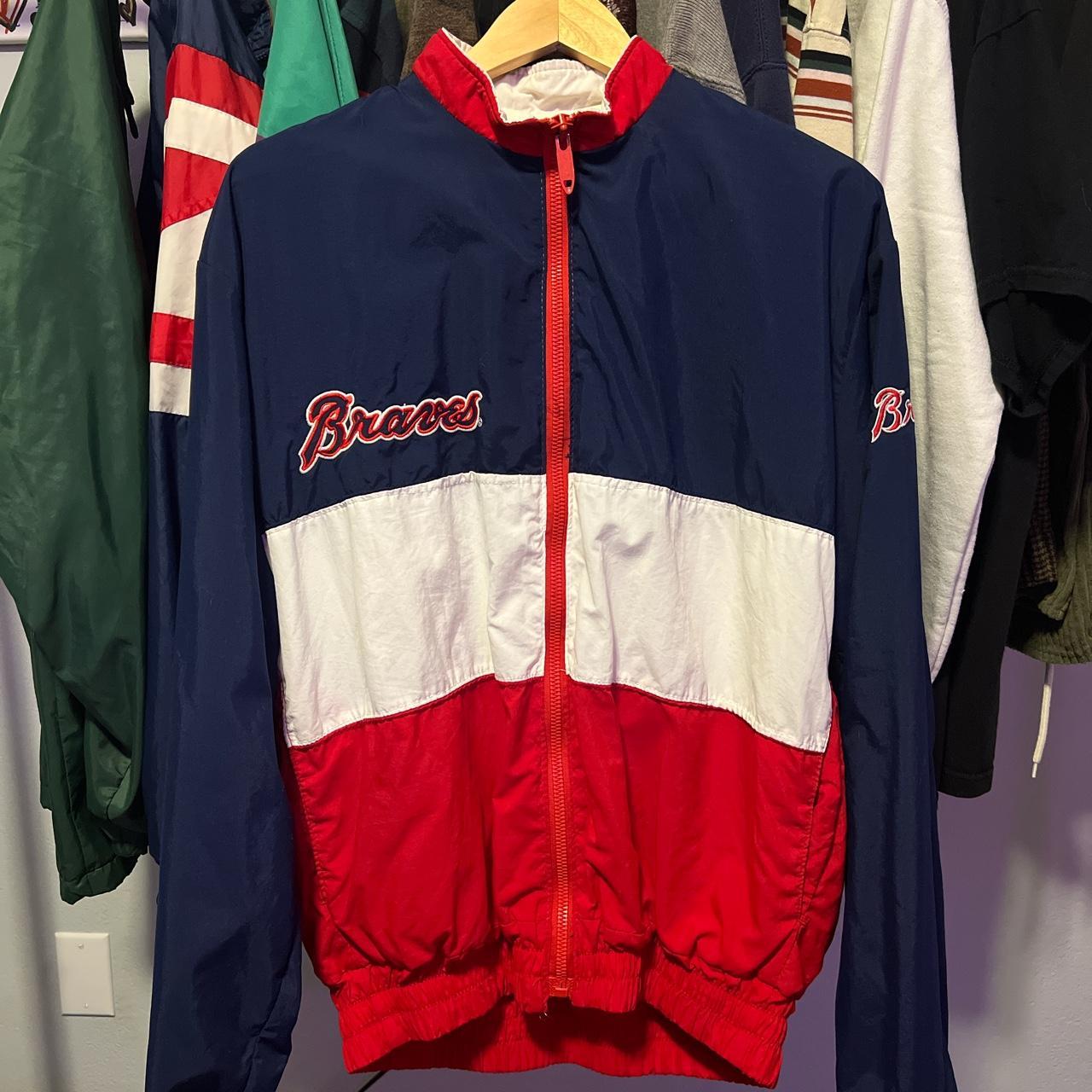 Vintage 90s starter Atlanta Braves hoodie. Is in - Depop