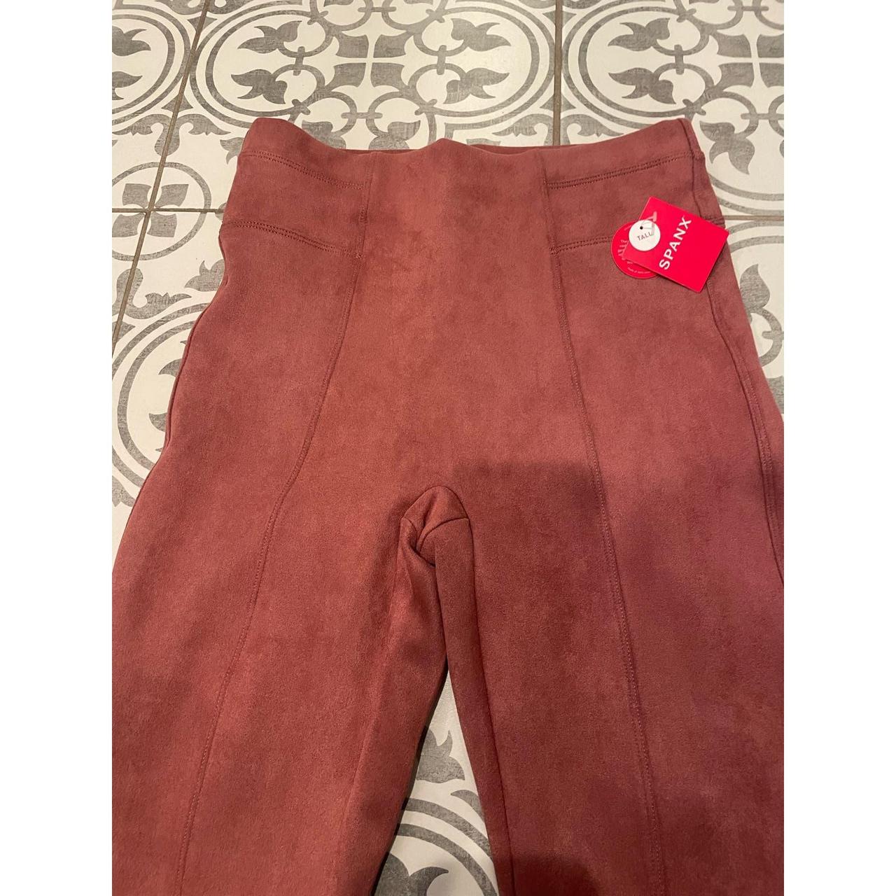 NWT Spanx Faux Suede Legging in Rich Rose size small - Depop
