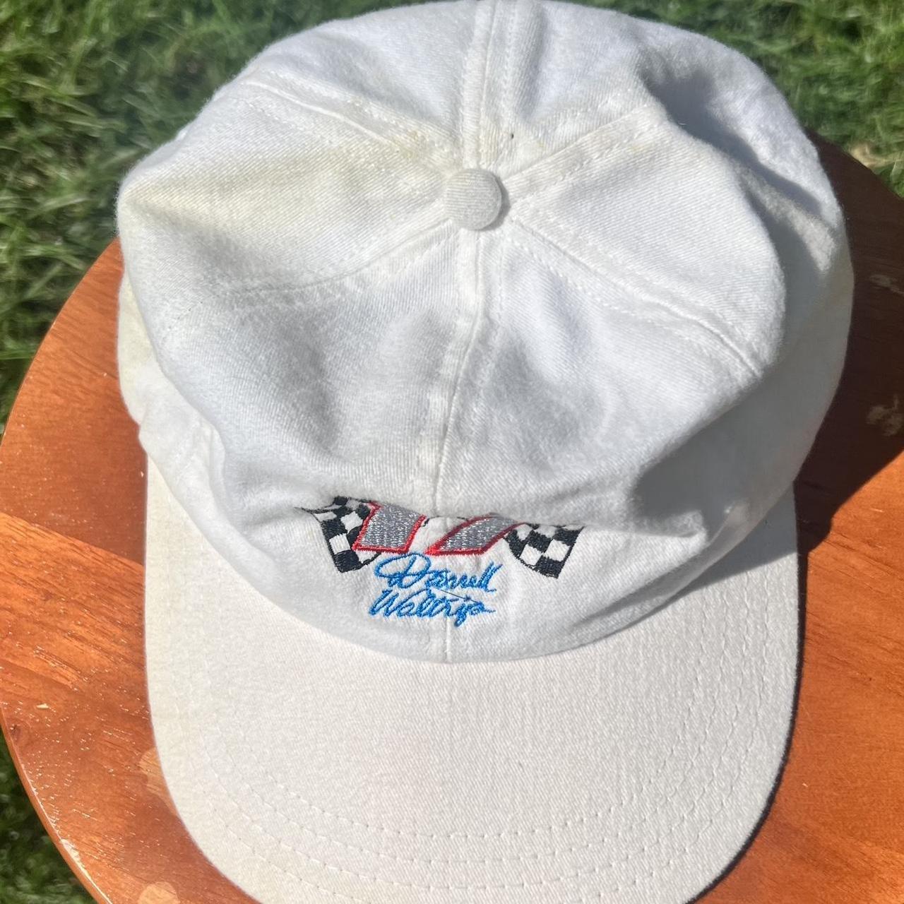 vintage white nascar hat / yellowing on top not sure... Depop