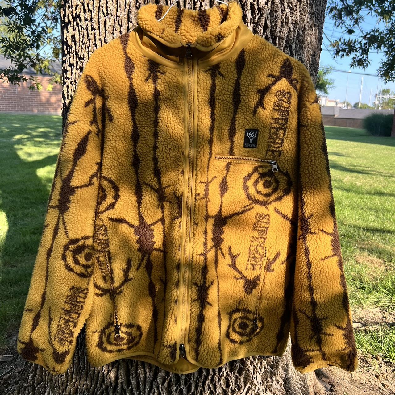 Supreme SOUTH2 WEST8 Fleece Jacket mustard yellow... - Depop