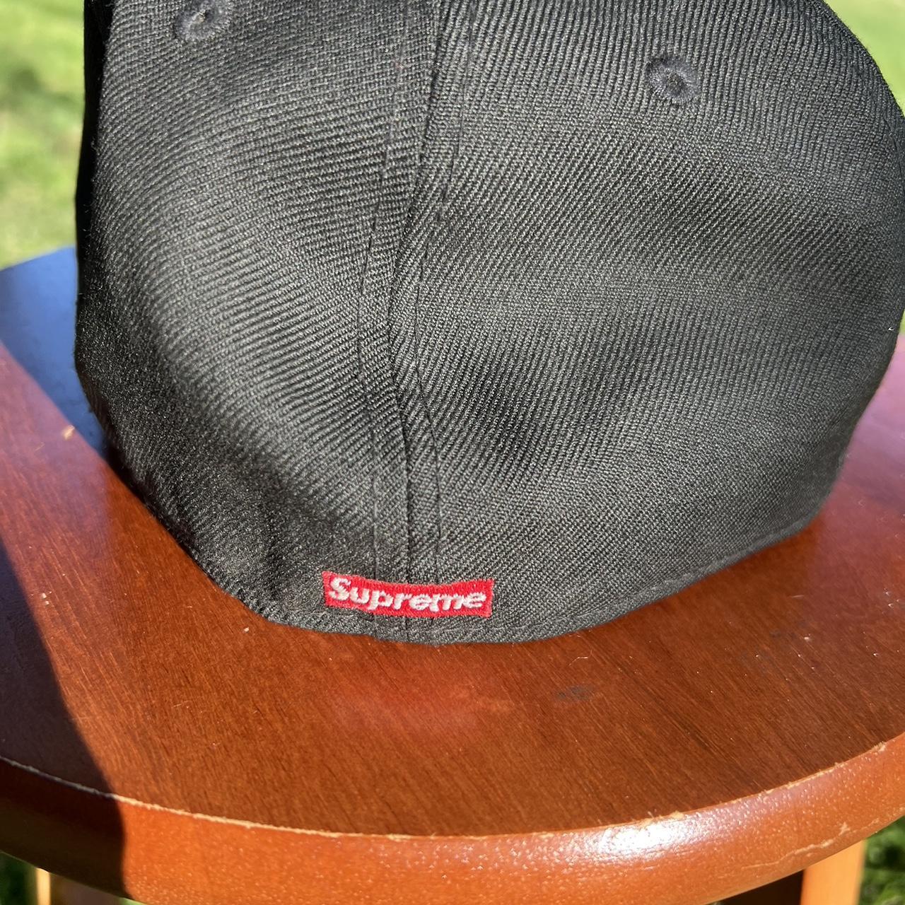 Supreme S logo black fitted new era hat 7 1/8 preloved - Depop