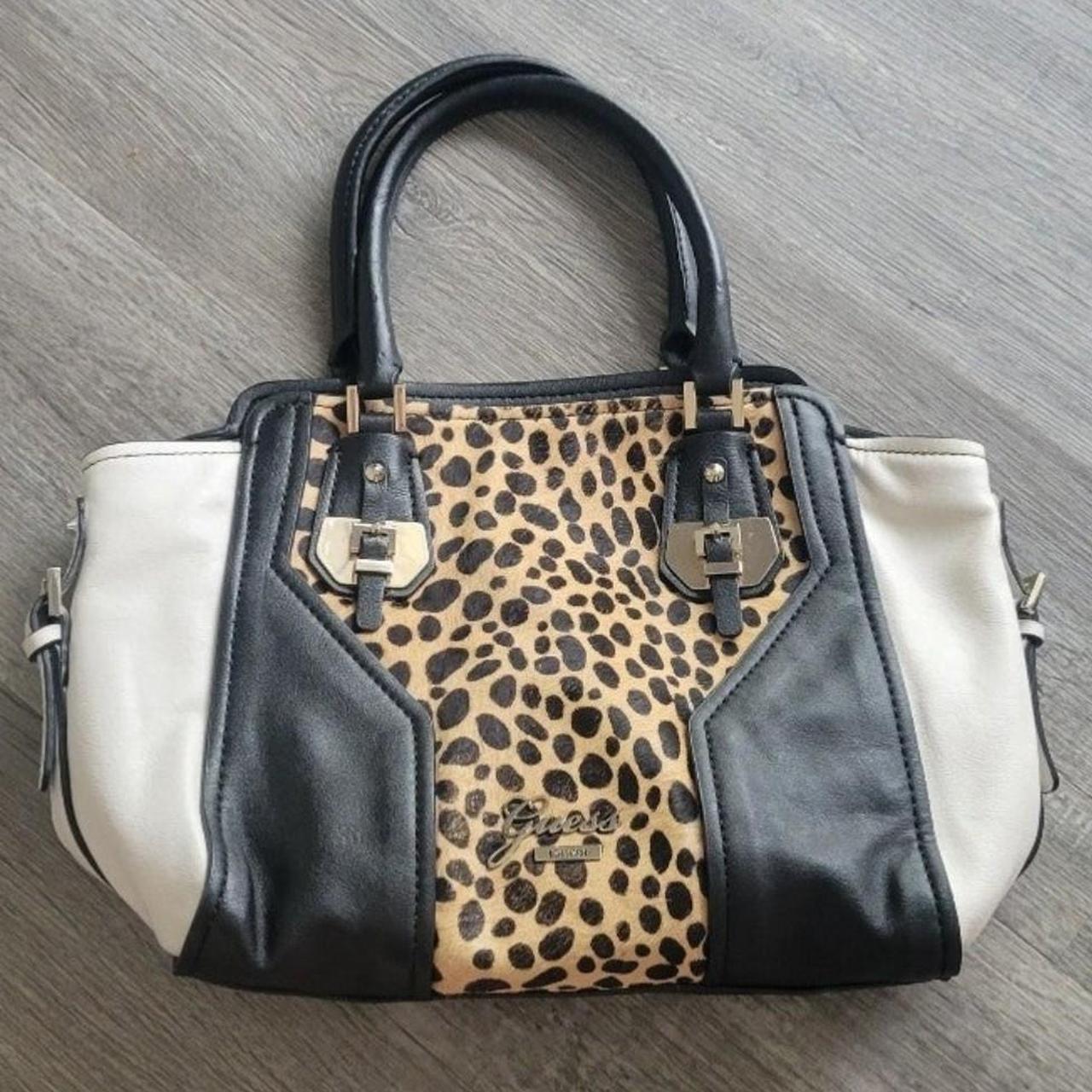 Guess Iseline Mini Crossbody Leather Flap Bag - Leopard Print