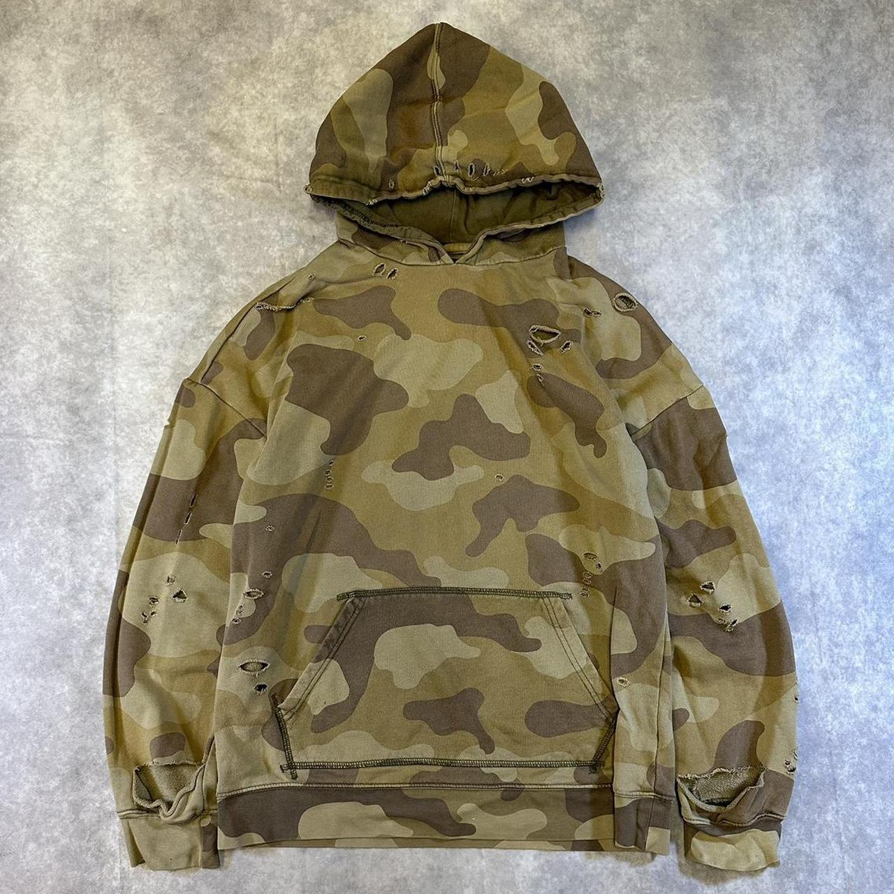 Distressed camo online hoodie