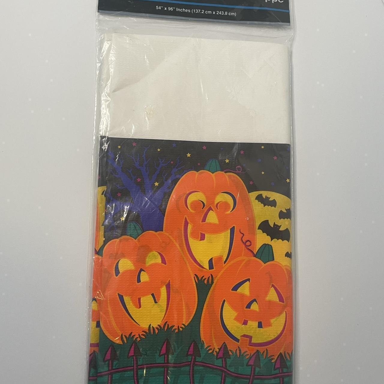 Vintage 80s Halloween Pumpkins Paper Table Cover By... Depop