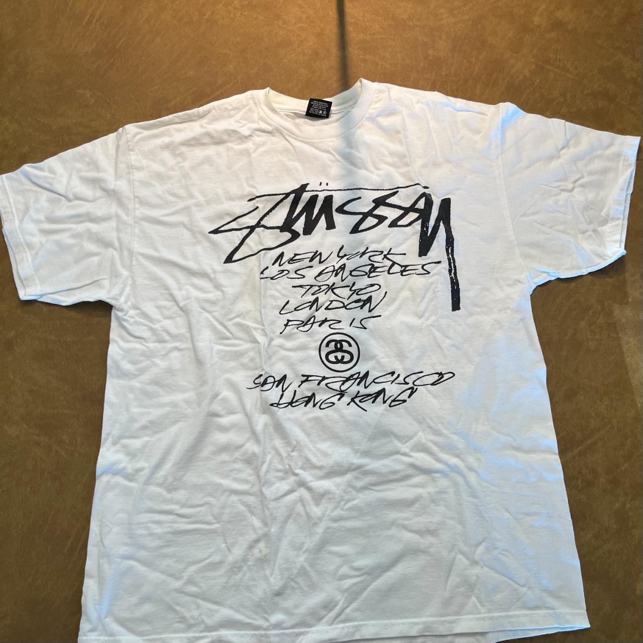 Stüssy x FUTURA 2000 World Tour T-Shirt. Well worn,... - Depop