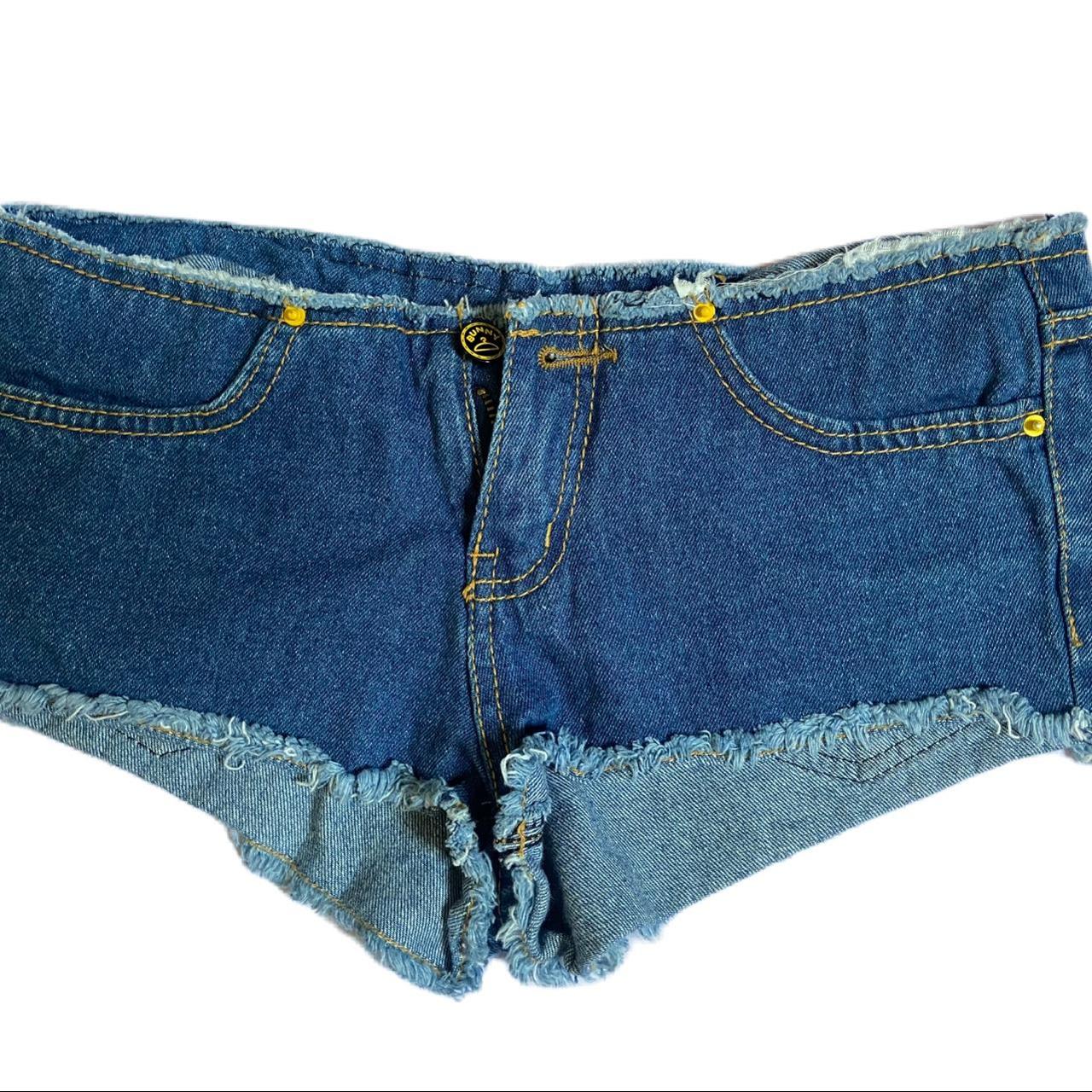 Buy Plus Size Women Pure Denim Hot Pants (Shorts) - HIGH Rise - Faded Ice  Blue Color - Heavy Rugged/Distressed - Non Stretch Fabric - Waist Size  28