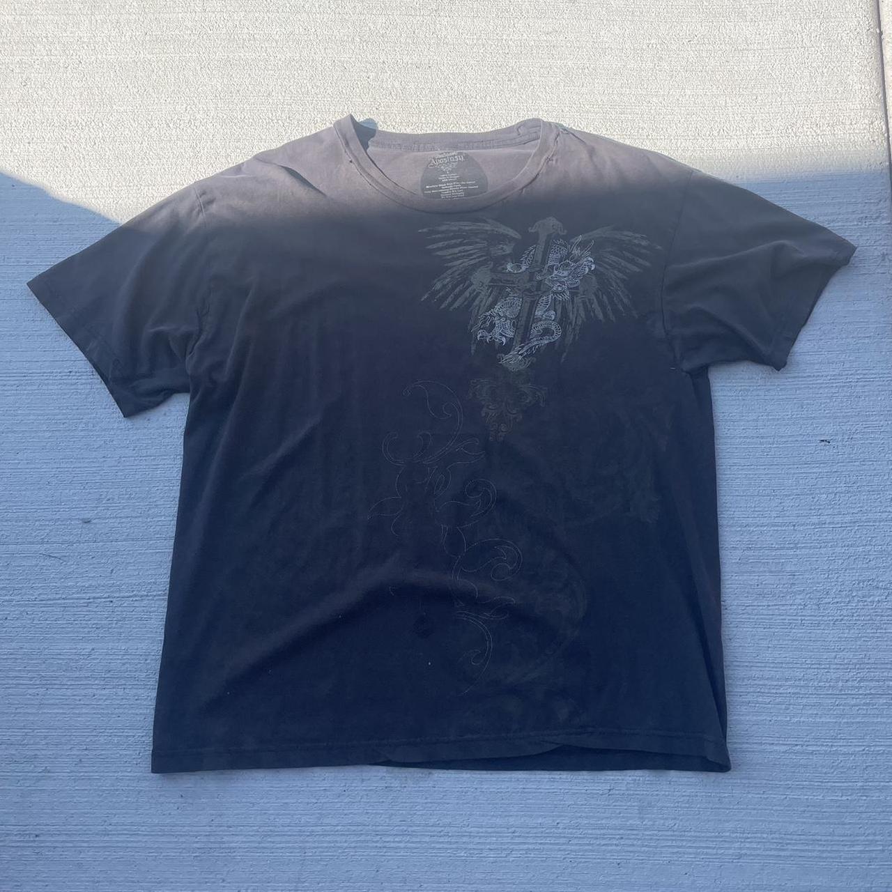 brown affliction like tee size l - Depop