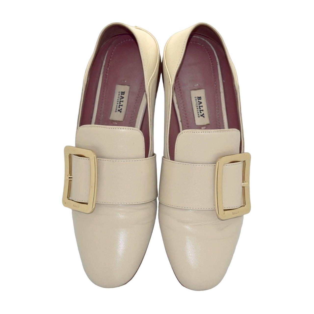 AUTHENTIC BALLY 'Janelle' Bone Leather Gold-tone