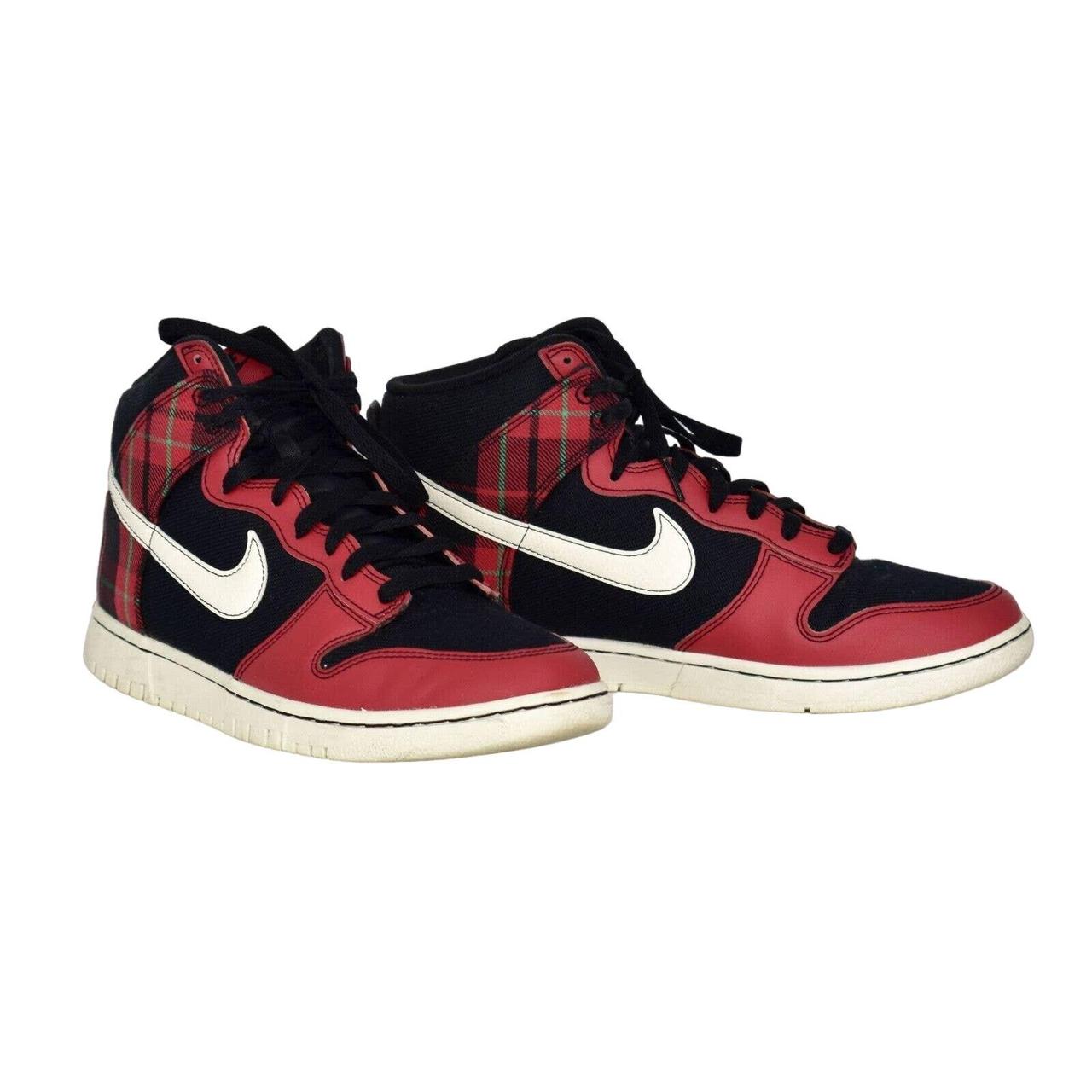 red plaid nike shoes