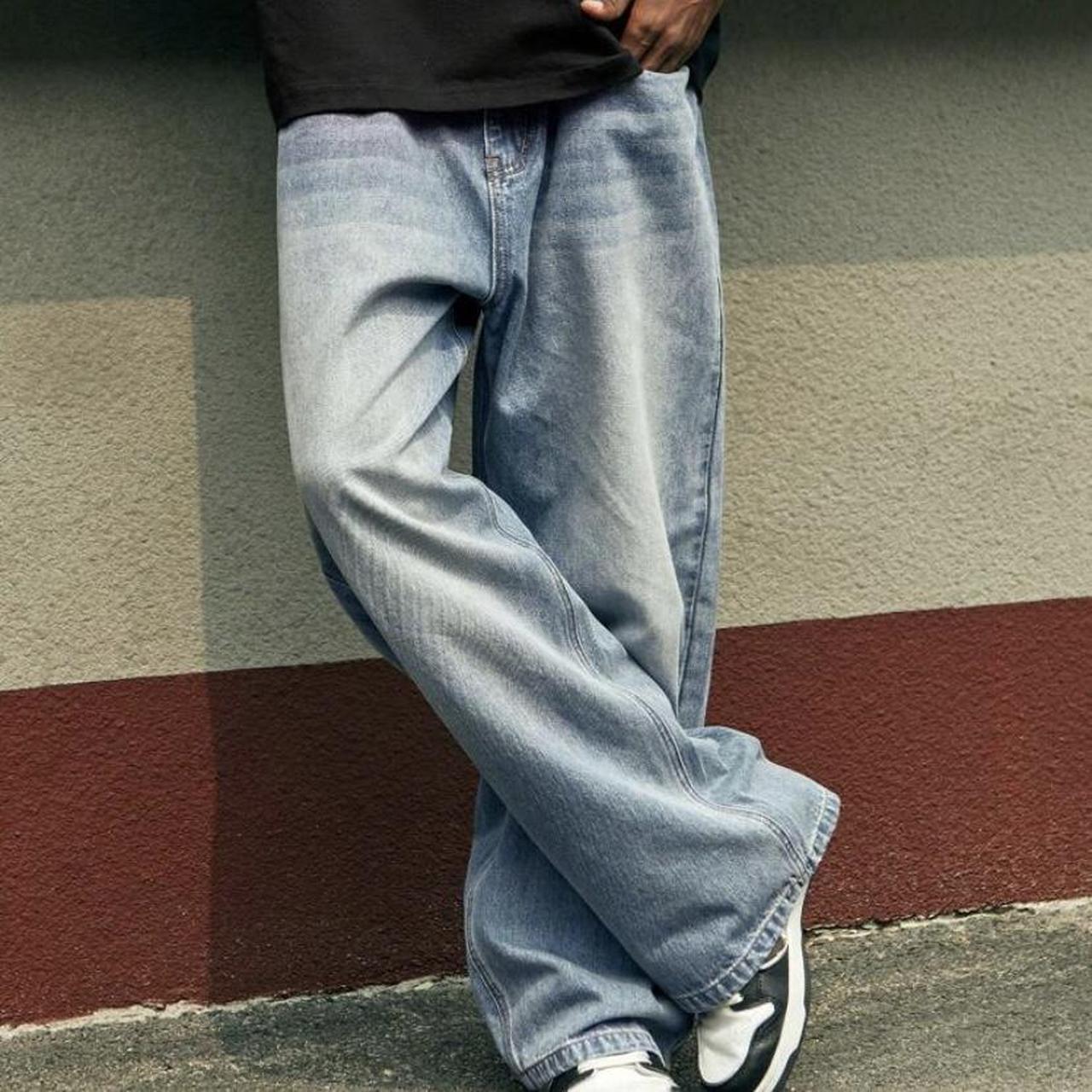 Men’s light wash baggy jeans baggy fit Never worn Depop