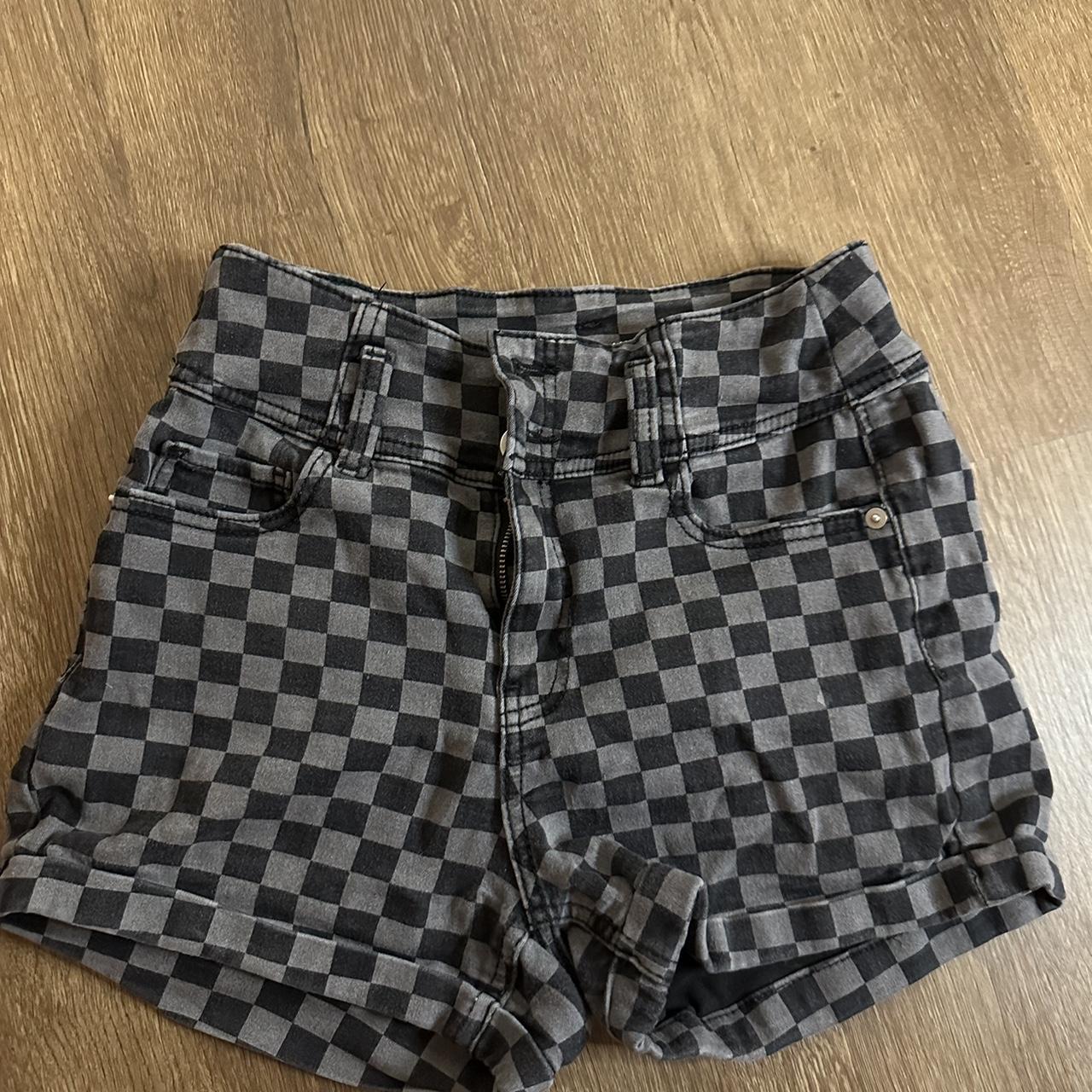 Checkered high 2024 waisted shorts