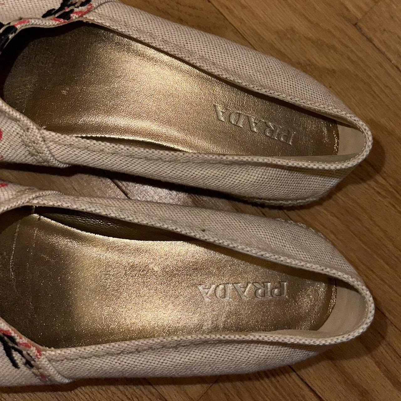 Prada store silver espadrilles