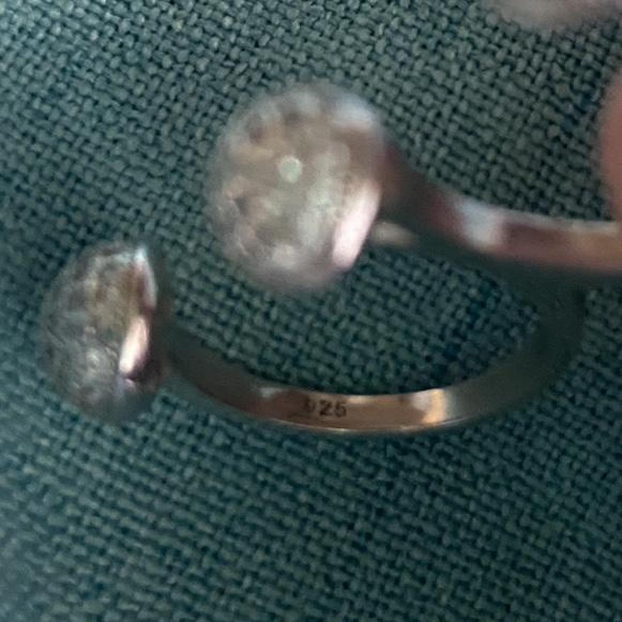 Women's Ring - Silver – Silver Double Ring Two Fi… - image 4