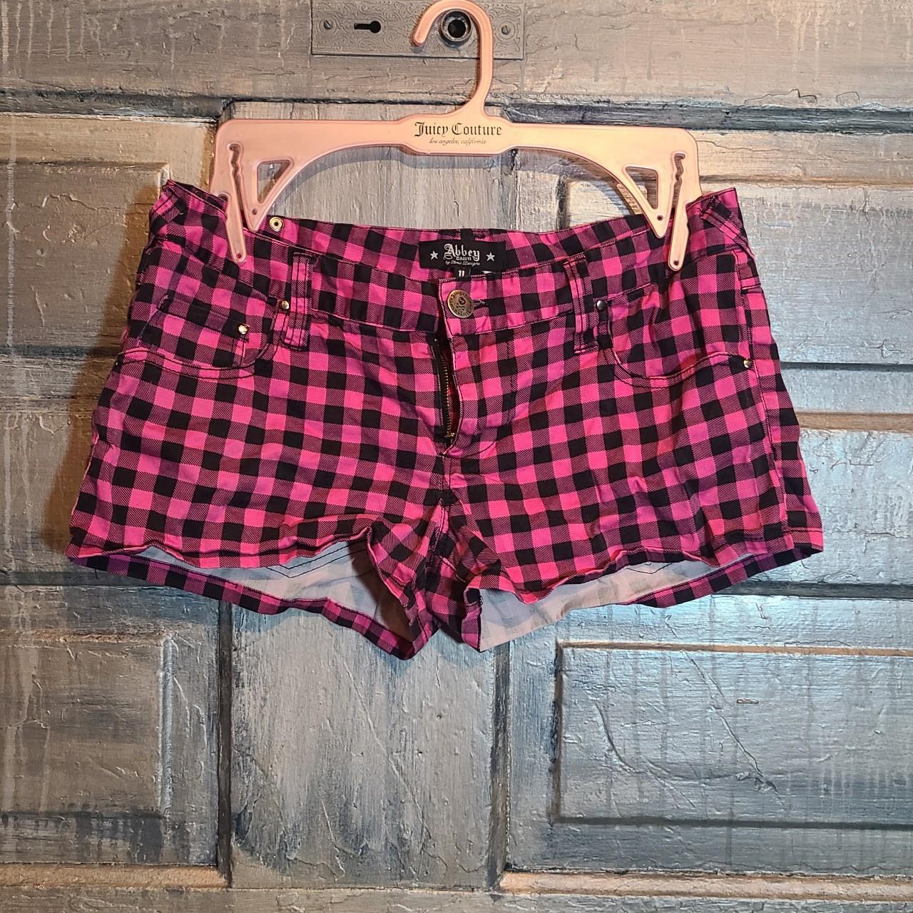 Abbey Dawn booty shorts y2k Abbey Dawn checkered... - Depop