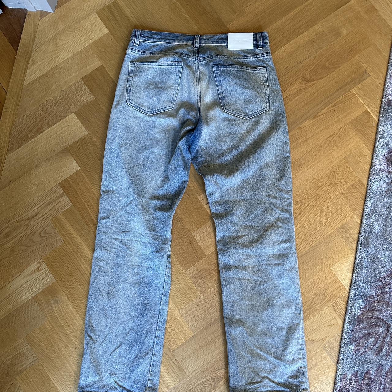 BAGGY DENIM Peso Washed blue Bein Länge... - Depop