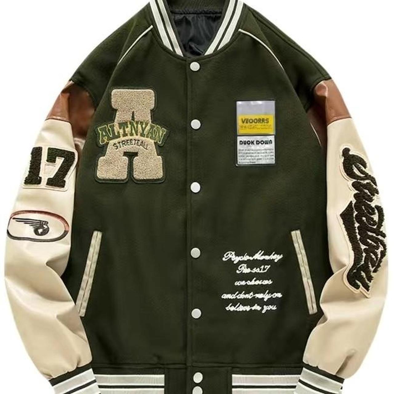 Loose Oversize Vintage Baseball Jacket With... - Depop