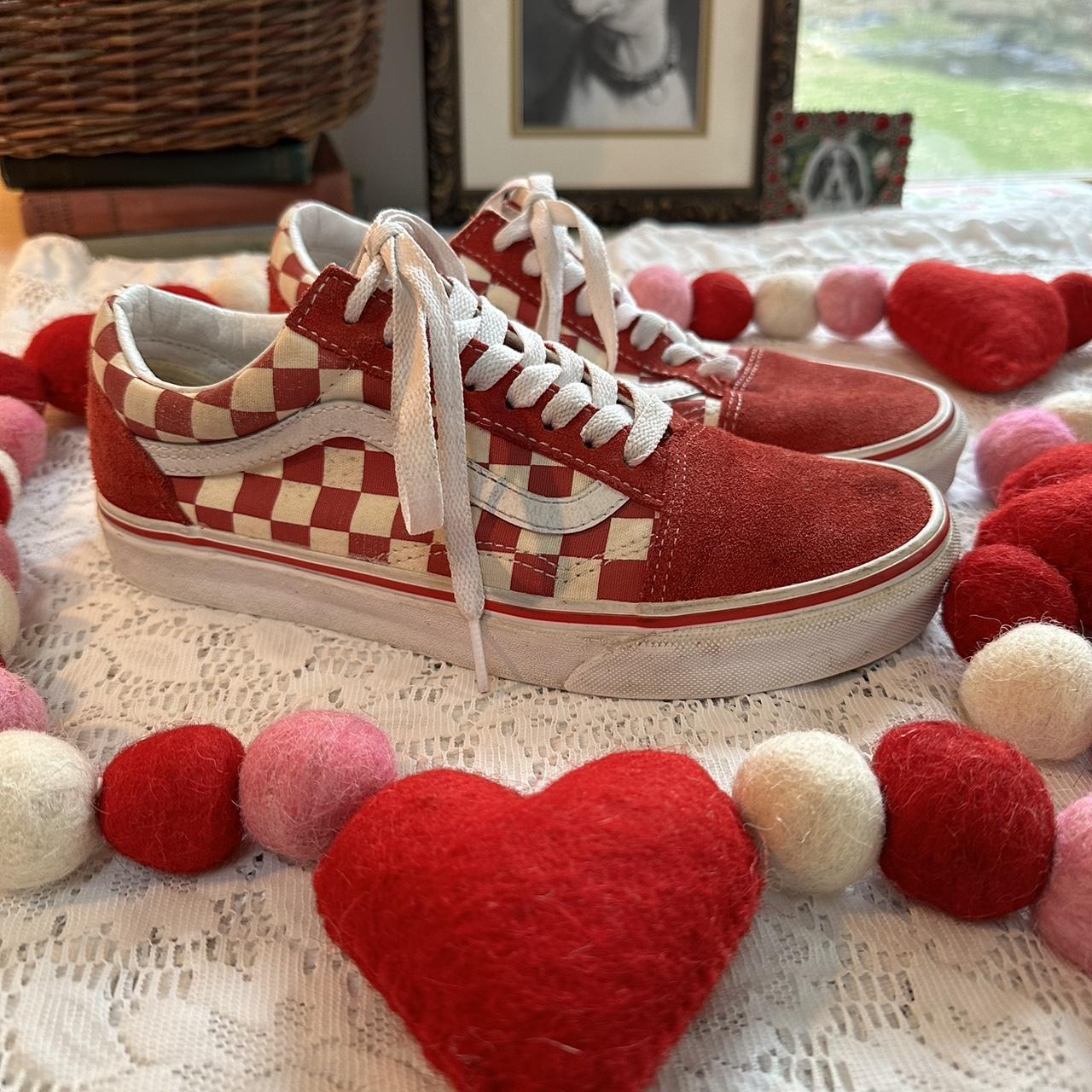 All red shop vans size 8