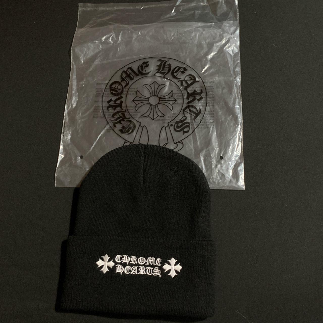 White Chrome Hearts beanie Open to any - Depop