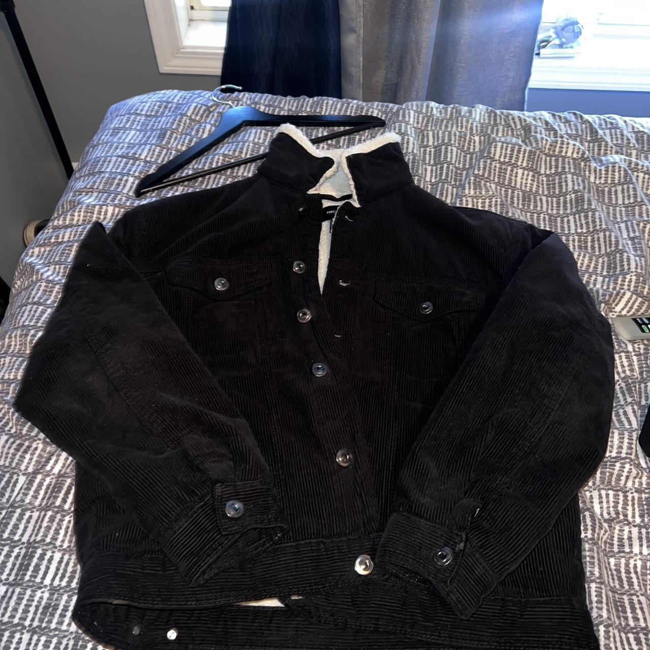 Denim fur-jacket-y2k - Depop