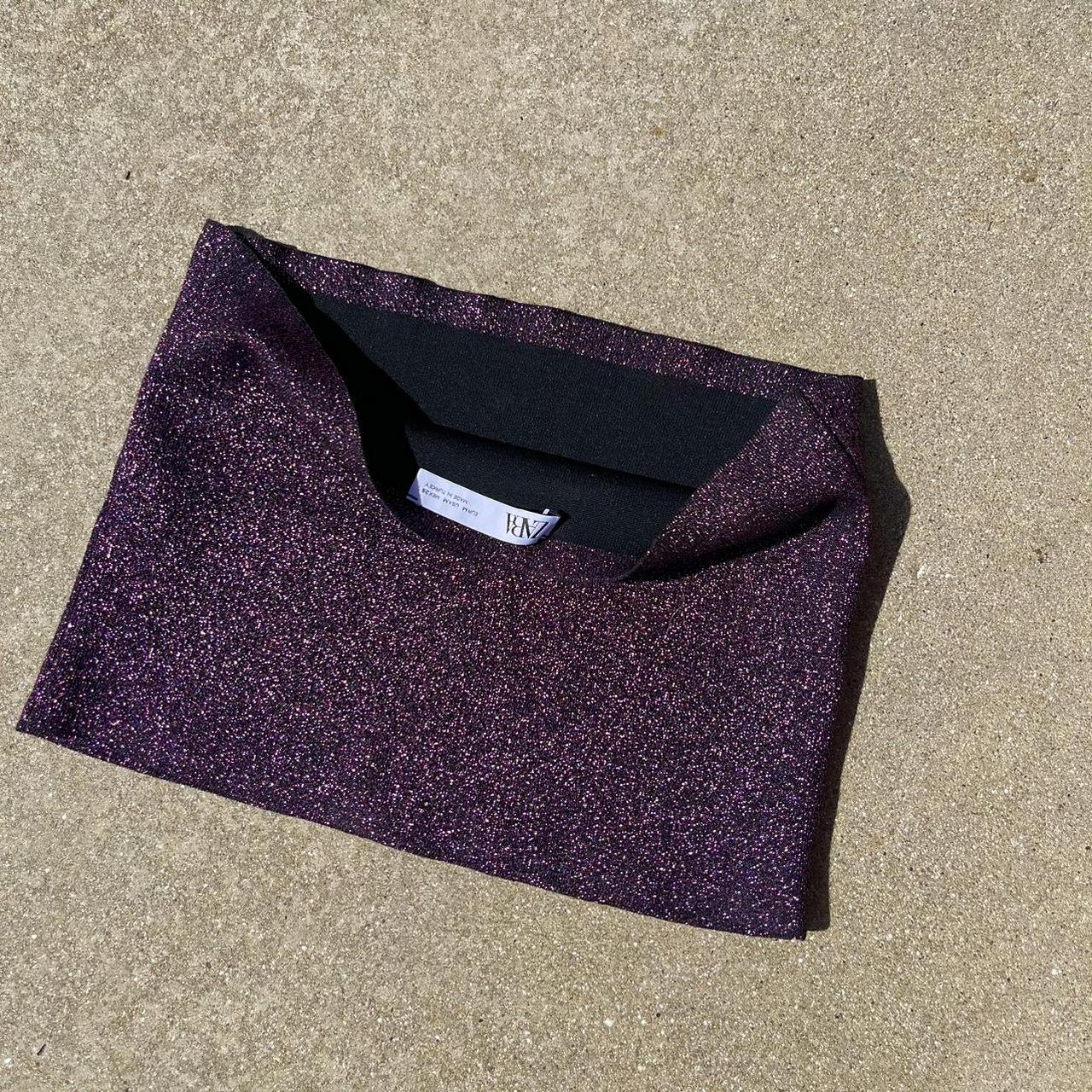 Metallic sparkly purple tube top from ZARA. Size M... - Depop