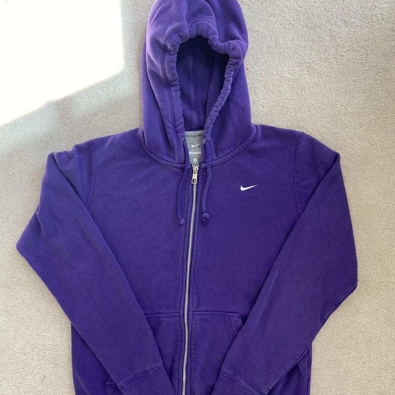 - purple nike zip up hoodie - size medium - never... - Depop