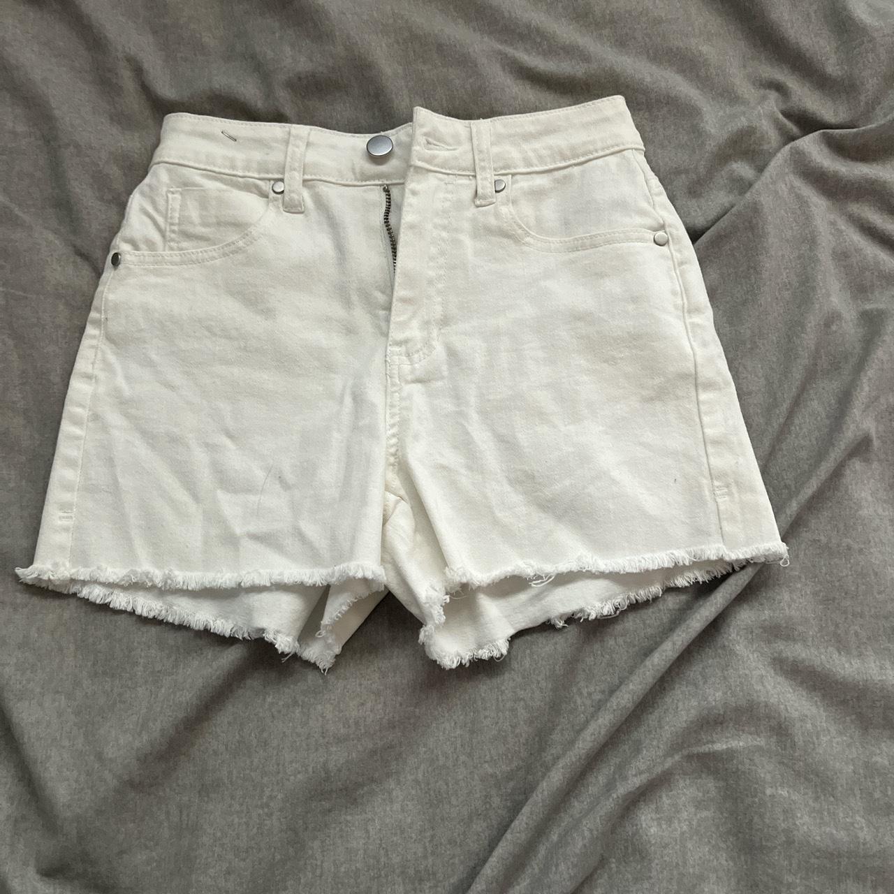 Abound white jean shorts - Depop