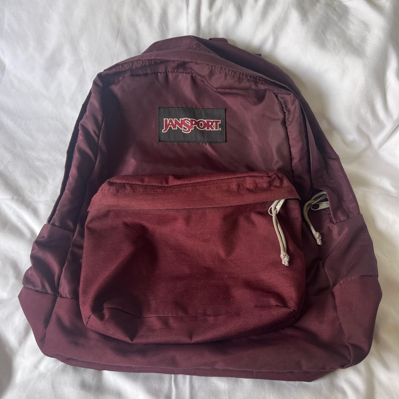 Jansport Backpack Maroon/Burgandy Working zippers Depop