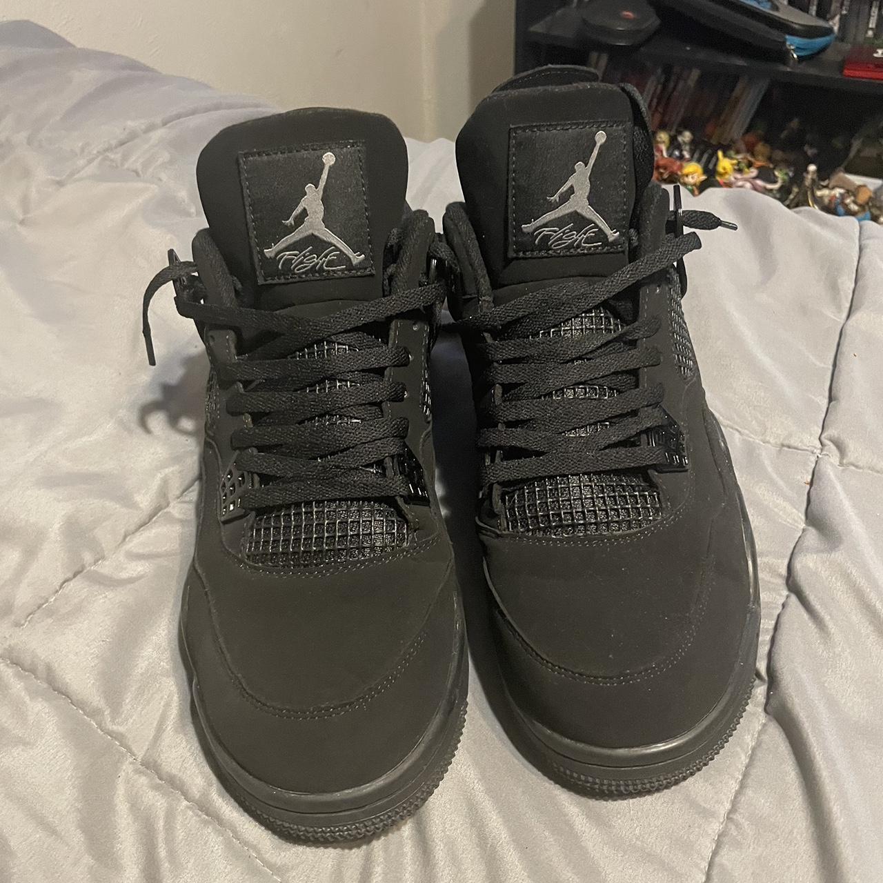 Black cats Jordan 4s size 13 - Depop