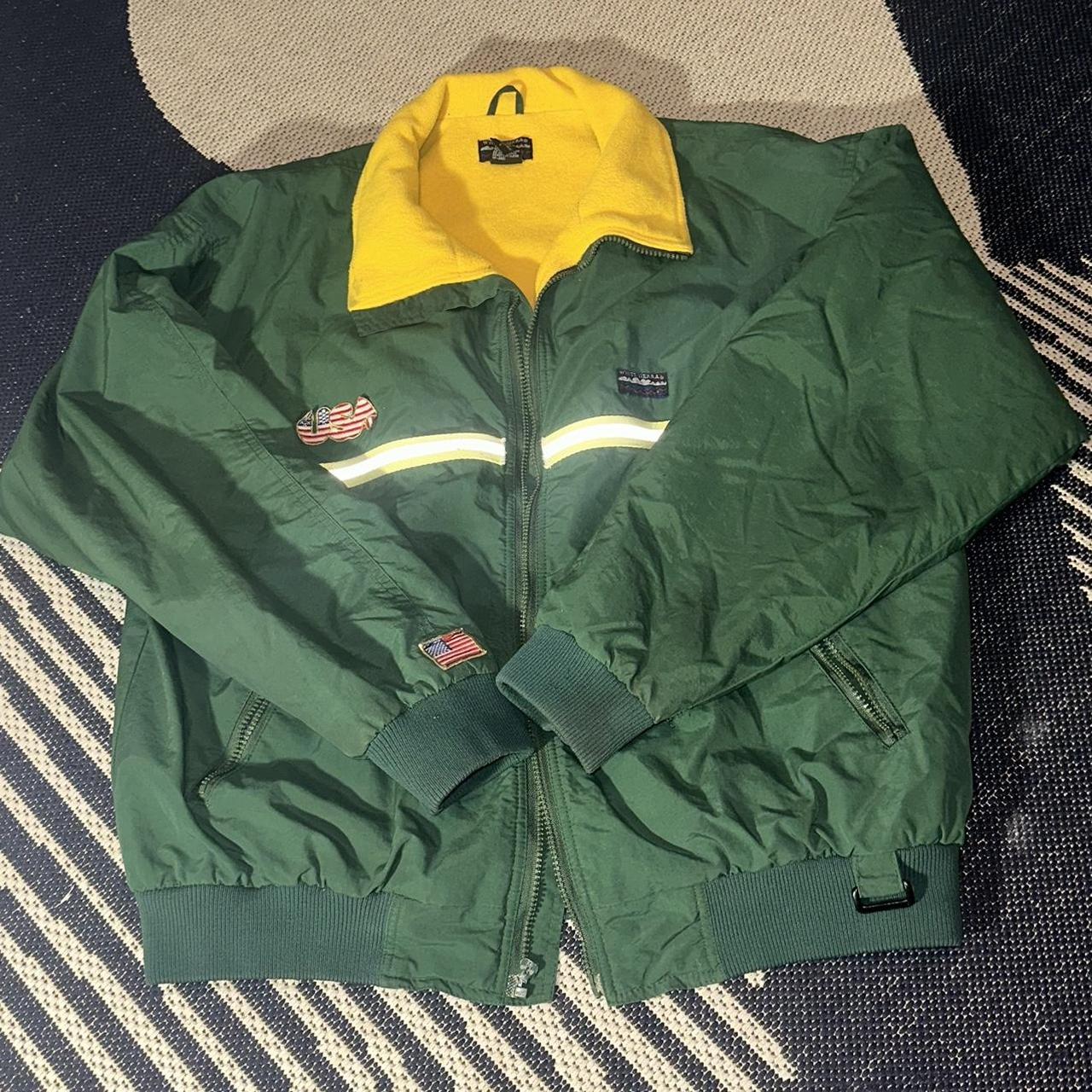 Vintage 90s White Sierra fleece lined bomber | Depop