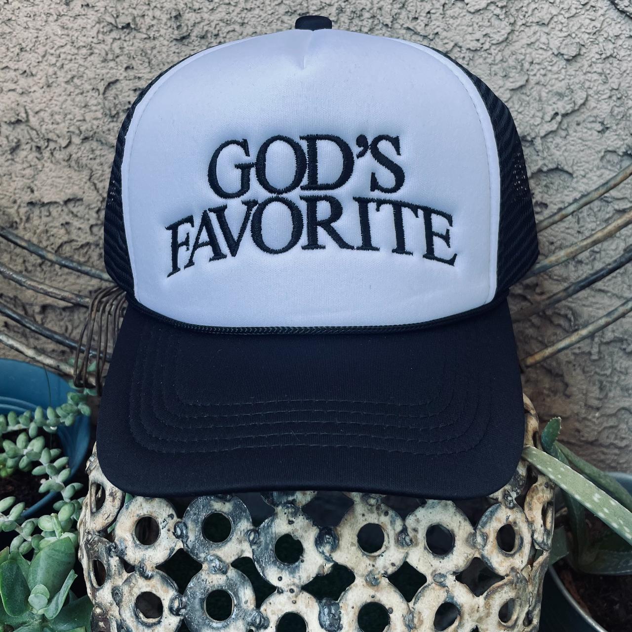 GOD'S FAVORITE stitched trucker hat #truckerhat #hat... - Depop