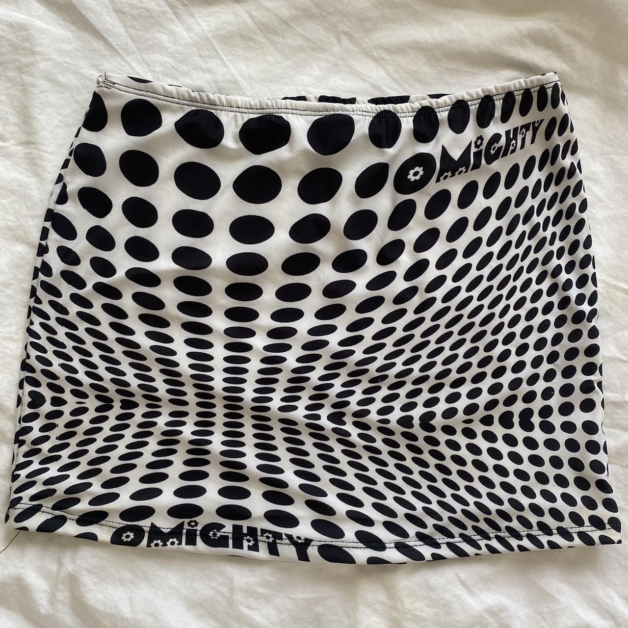 Black and white polka dot omighty mini skirt... - Depop