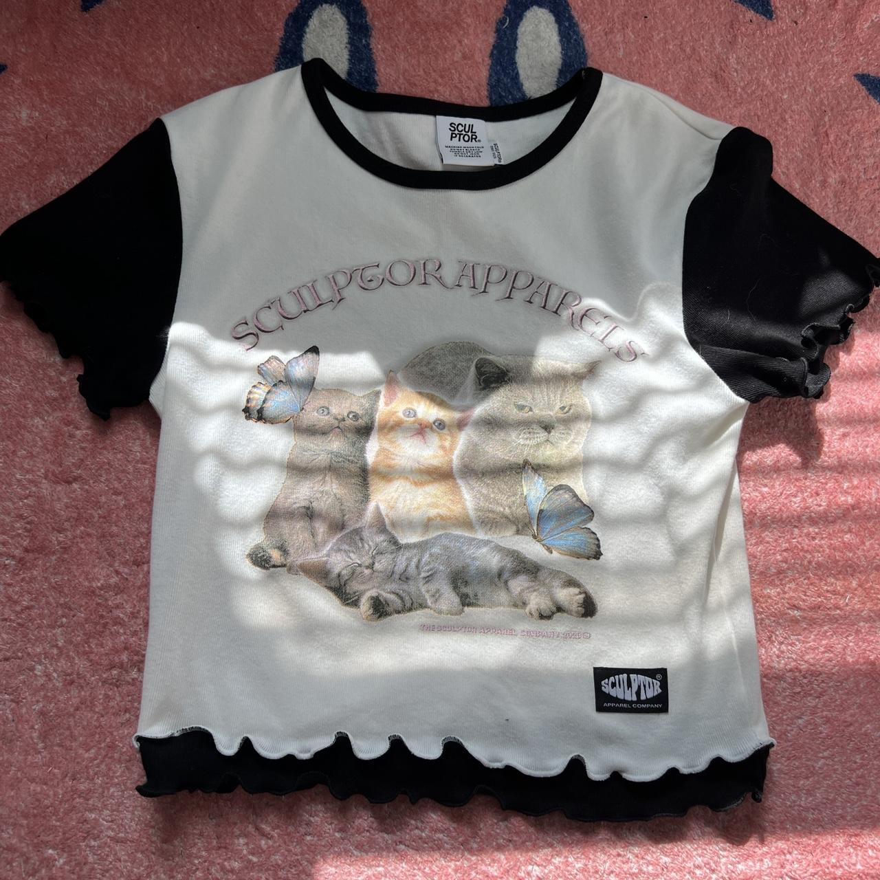 SCULPTOR APPAREL KOREA Kitty kitten cat black and... Depop
