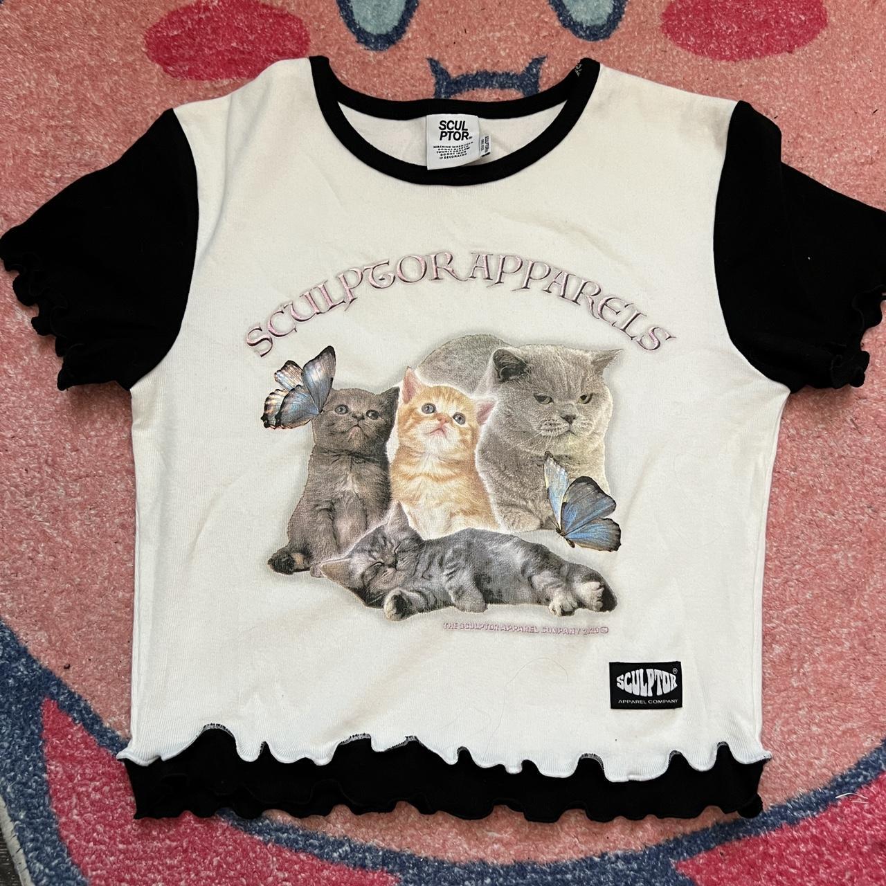 SCULPTOR APPAREL KOREA Kitty kitten cat black and... Depop