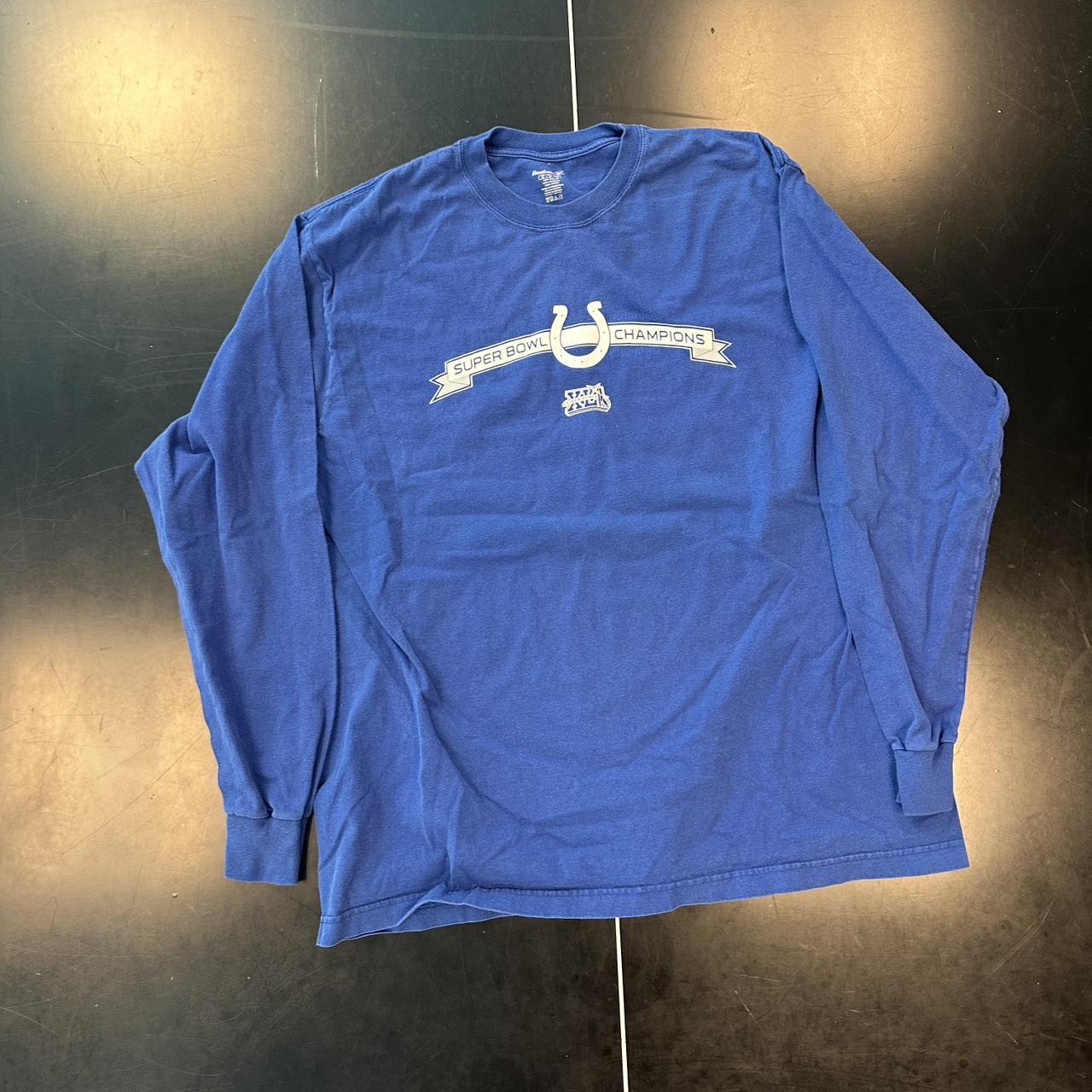 Men’s XL Blue Long-Sleeve Indianapolis Colts Super... - Depop