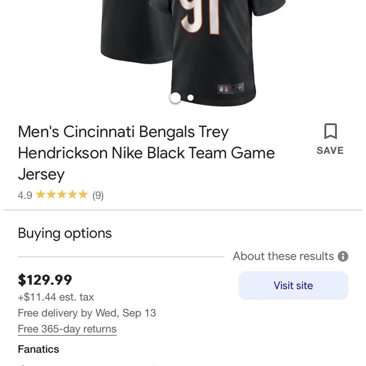 Men's Nike Trey Hendrickson Black Cincinnati Bengals Team